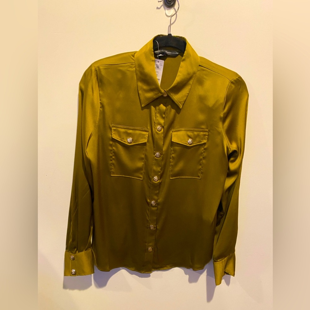 WHBM Satin Button Up